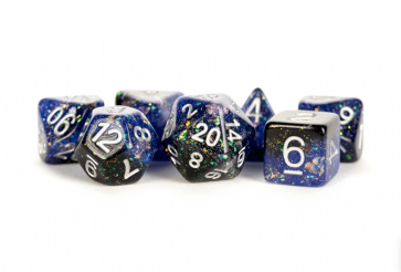 MDG Resin Eternal Polyhedral Dice Set 16mm - Blue/Black