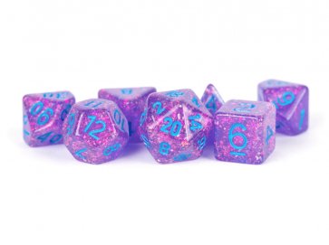 MDG 16mm Resin Polyhedral Dice Set: Flash Purple