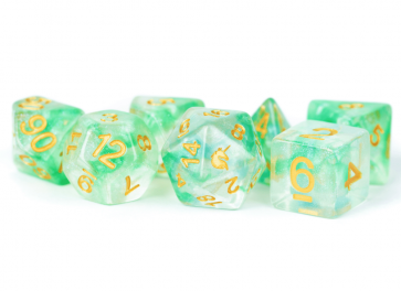 MDG 16mm Resin Polyhedral Dice Set: Unicorn Icy Everglades