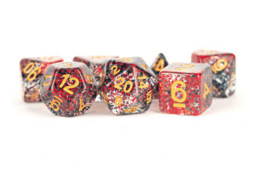 MDG 16mm Resin Polyhedral Dice Set: Particle Red/Black