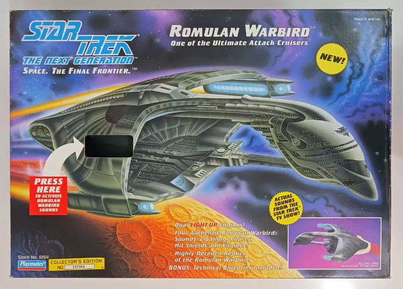 Playmates Star Trek The Next Generation Romulan Warbird 1993 Attack Cruiser Collectors Ed 034356
