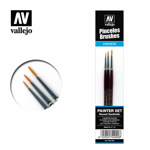 Vallejo - Brushes - Detail - Design Set - Synthetic fibers (Sizes 0; 1 & 2)