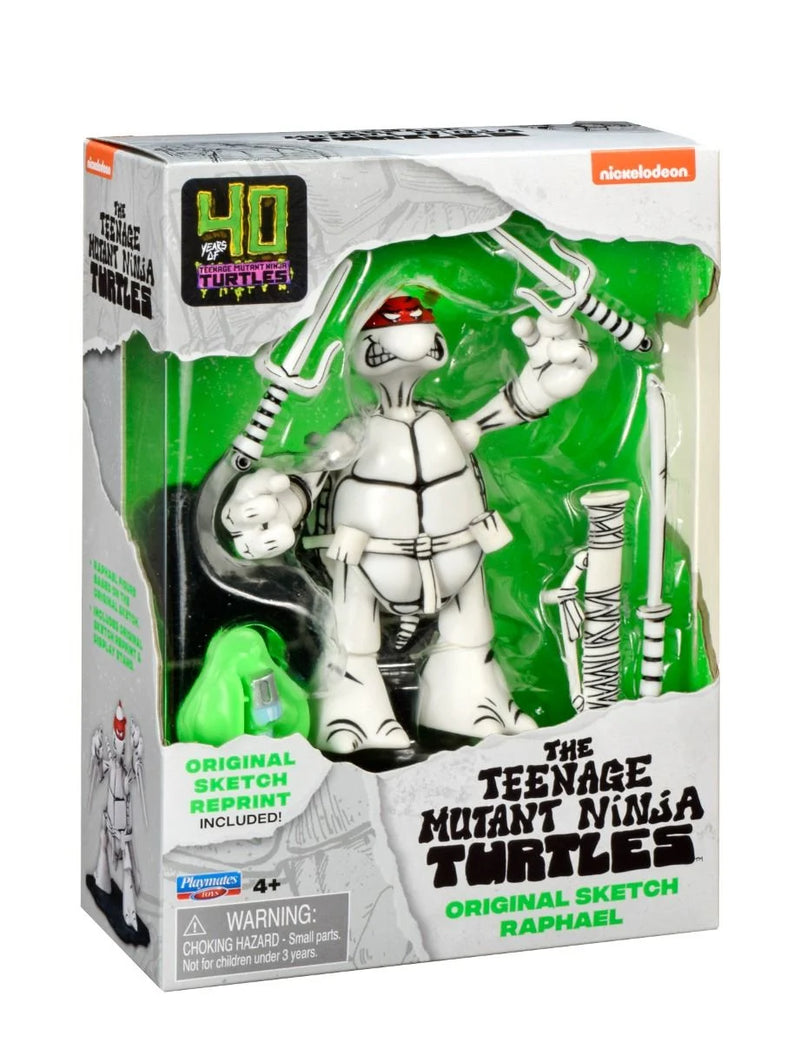 Teenage Mutant Ninja Turtles 40th Anniversary Original Sketch Raphael Figure With Base & Original Sketch Print