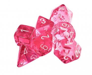 Chessex Polyhedral 7-Die Set Translucent Pink/White