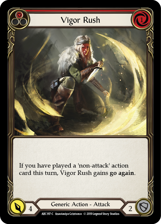 Vigor Rush (Red) [ARC197-C] 1st Edition Rainbow Foil