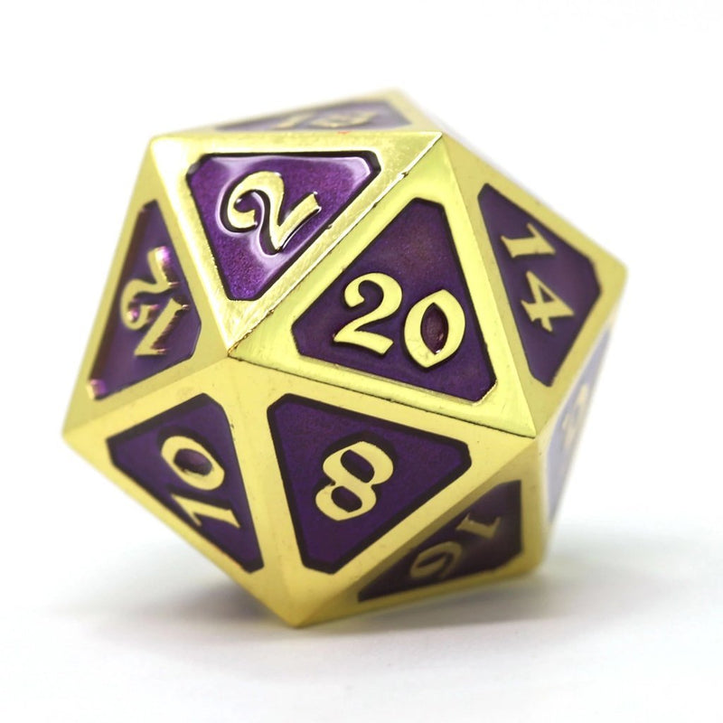 Die Hard Dice - Mythica Gold Amethyst D20 Metal