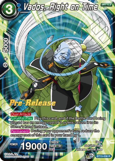 Vados, Right on Time (BT15-036) [Saiyan Showdown Prerelease Promos]