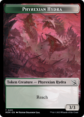 Treasure (21) // Phyrexian Hydra (11) Double-Sided Token [March of the Machine Tokens]
