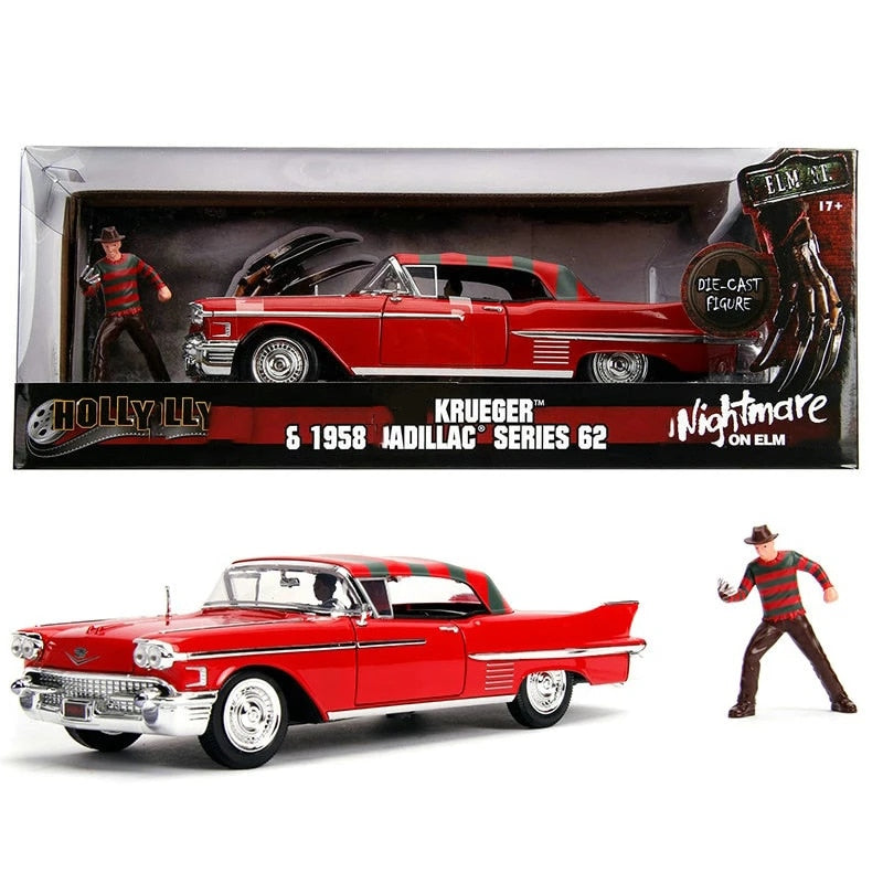 JADA -  Nightmare on Elm St - 1958 Cadillac s62 1:24 w/Fig