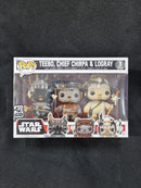 Teebo, Chief Chirpa, & Logray POP! figure. Star Wars 40 years 3 pack