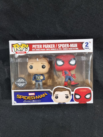 Peter Parker & Spiderman Homecoming Funko Pop! 2 Pack Exclusive