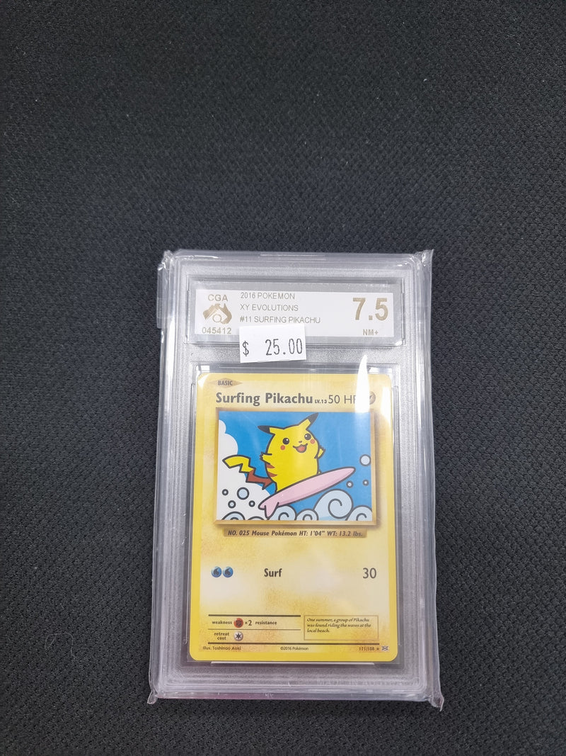 Surfing Pikachu 111/108 Graded 7.5