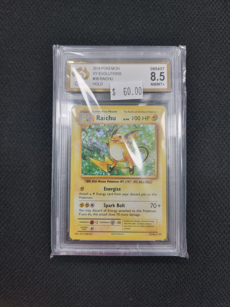 Raichu 36/108 Graded 8.5