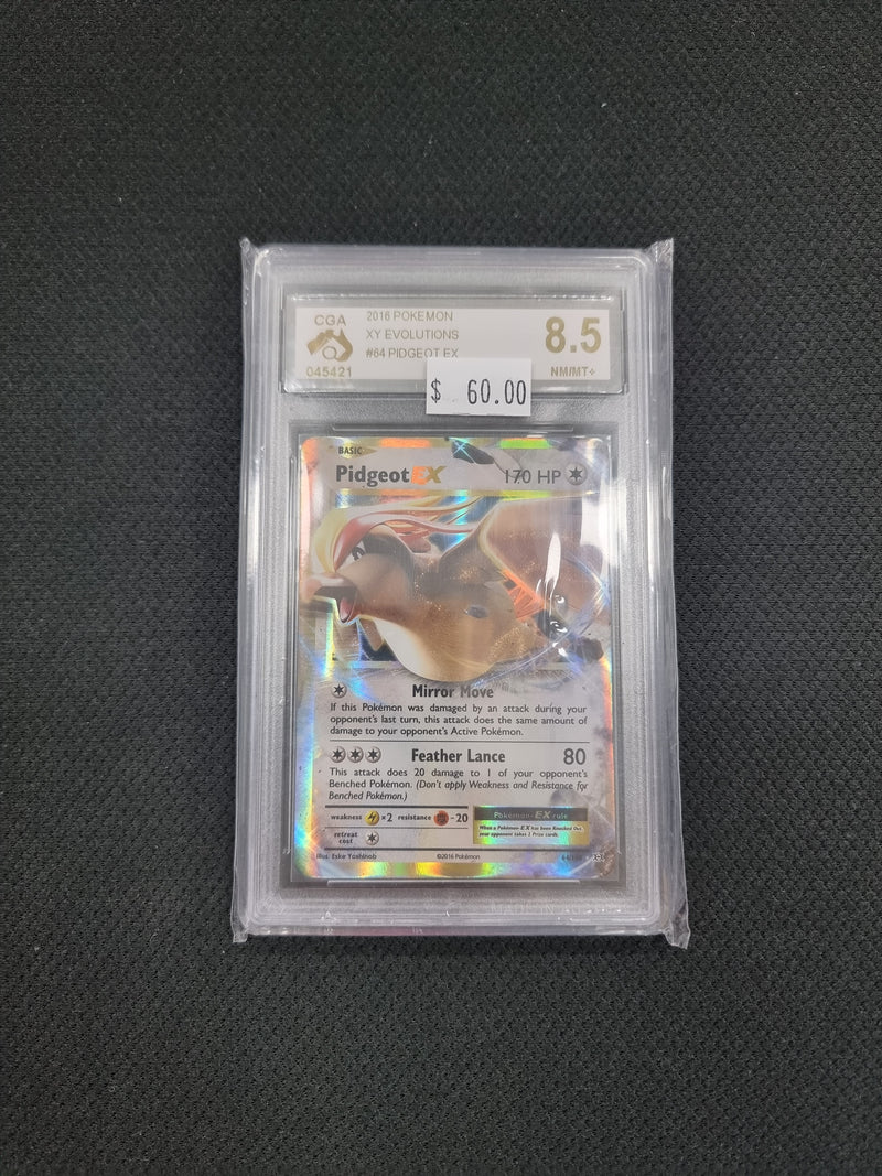 Pidgeot EX 64/108 Graded 8.5