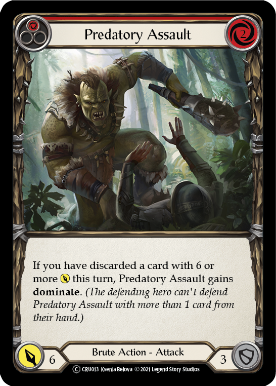 Predatory Assault (Red) (Rainbow Foil) [CRU013-RF] Unlimited Rainbow Foil