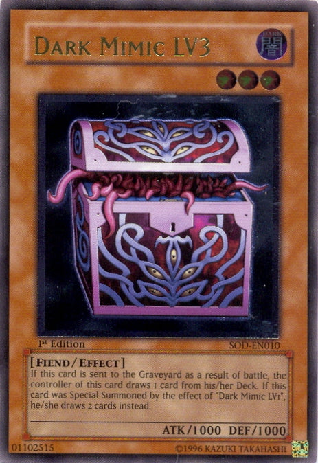 Dark Mimic LV3 - SOD-EN010 - Rare - 1st Edition - Yu-Gi-Oh Singles