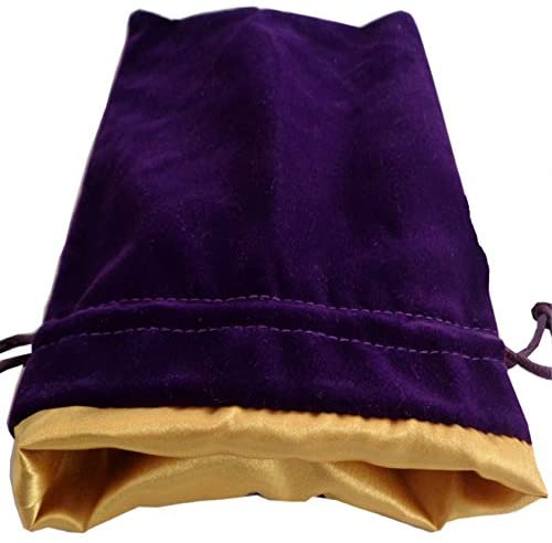 MDG Small Velvet Dice Bag: Purple w/ Gold Satin