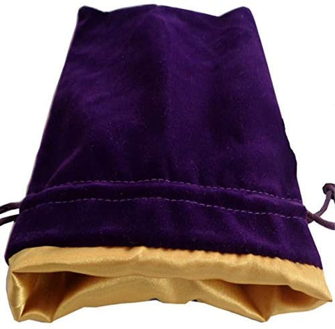MDG Small Velvet Dice Bag: Purple w/ Gold Satin