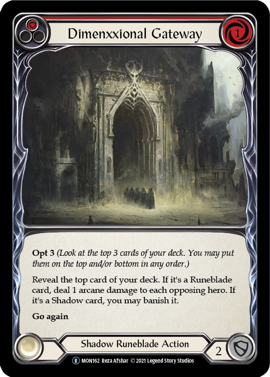 Dimenxxional Gateway (Red) (Rainbow Foil) [U-MON162-RF] Unlimited Rainbow Foil