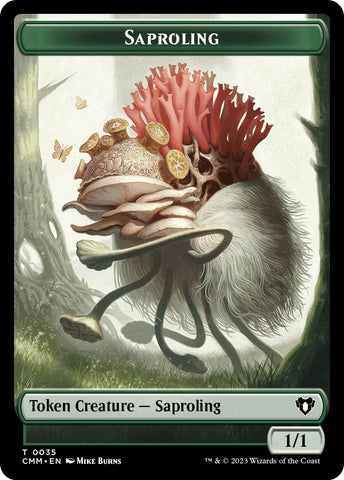 Saproling // Stoneforged Blade Double-Sided Token [Commander Masters Tokens]