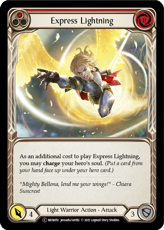 Express Lightning (Red) (Rainbow Foil) [U-MON051-RF] Unlimited Rainbow Foil