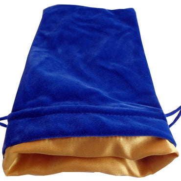 MDG Large Velvet Dice Bag: Blue w/ Gold Satin