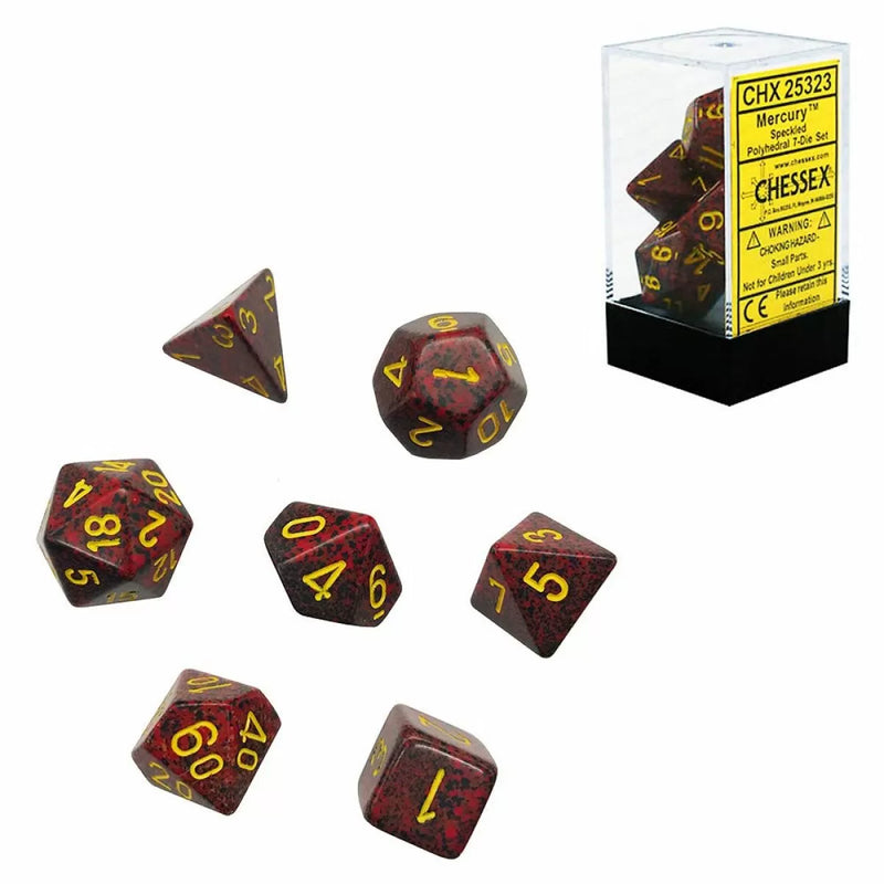 Chessex D7-Die Set Dice Speckled Mercury (7 Dice in Display)