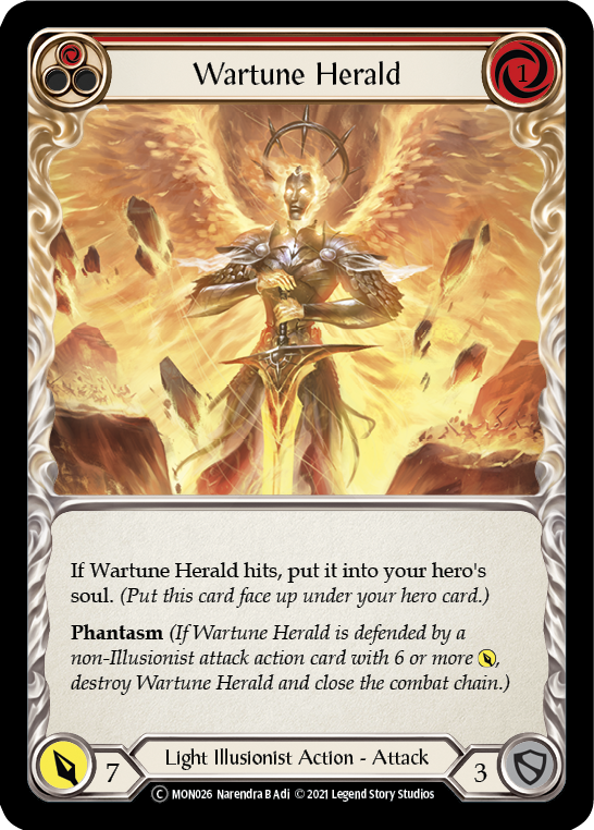 Wartune Herald (Red) (Rainbow Foil) [U-MON026-RF] Unlimited Rainbow Foil