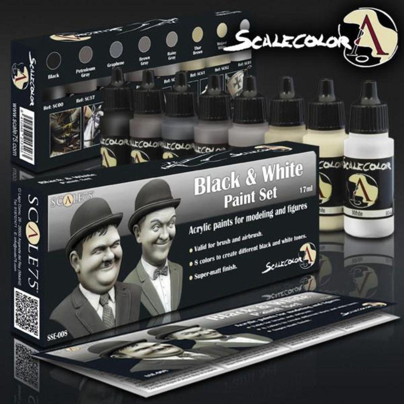 Scale 75 Scalecolor Black and White Paint Set