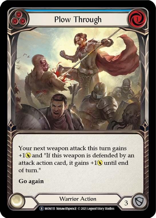 Plow Through (Blue) (Rainbow Foil) [U-MON115-RF] Unlimited Rainbow Foil