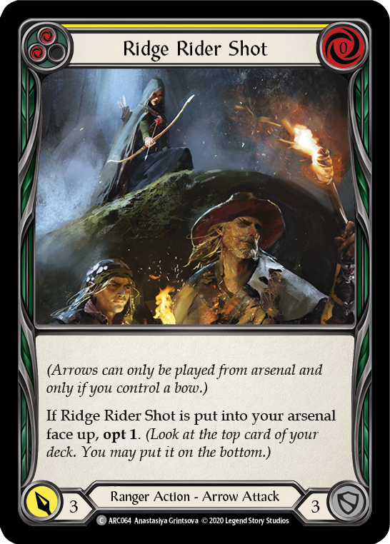 Ridge Rider Shot (Yellow) [ARC064] Unlimited Rainbow Foil