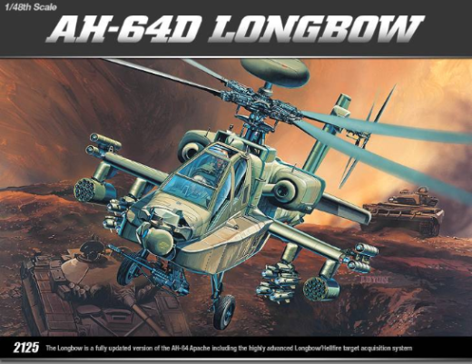 Academy 12268 1/48 AH-64D Longbow Apache Plastic Model Kit