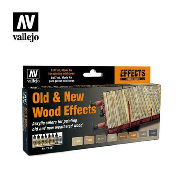 Vallejo 71187 Model Air Old & New Wood Effects Colour Acrylic Airbrush Paint Set