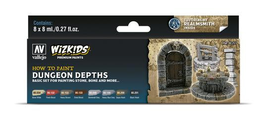 Vallejo - Wizkids Premium set: Dungeon Depths Acrylic Paint Set (8 Colour Set)