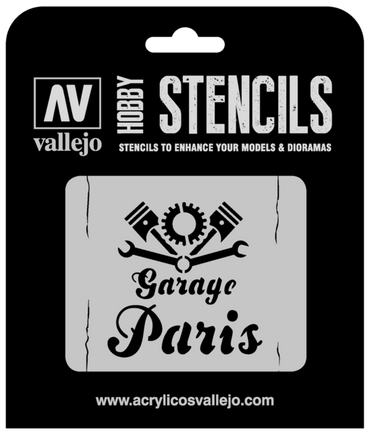 Vallejo ST-LET001 1/35 Vintage Garage Sign Stencil