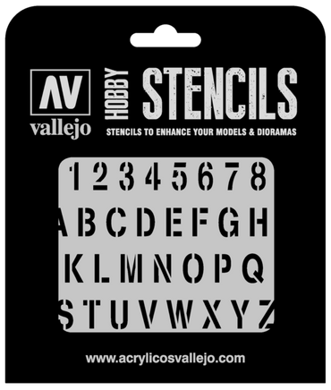 Vallejo ST-LET002 1/35 Stamp Font Stencil