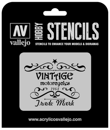 Vallejo ST-LET005 1/35 Vintage Motorcycles Sign Stencil