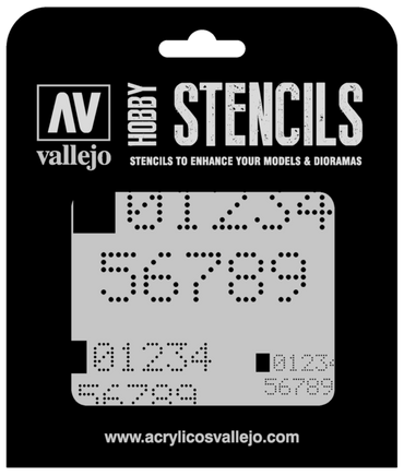 Vallejo ST-SF004 1/35 Digital Numbers Stencil