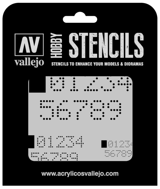 Vallejo - Stencils -  1/35 Digital Numbers