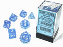 Chessex D7-Die Set Dice Borealis Polyhedral Sky Blue/white (7 Dice in Display)