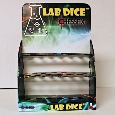 Cardboard Lab Dice Tube Set Display in Shipping Box