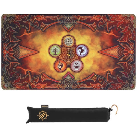 Enhance Trading Card Games - TCG Playmat with Stitched Edges (Flames)