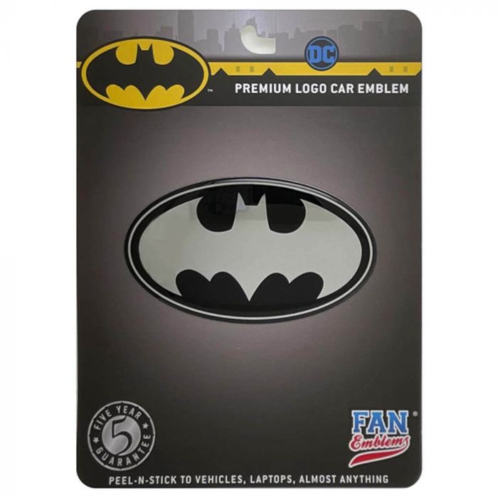 Fan Emblems DC: Batman Oval Logo Decal (Black & Chrome)