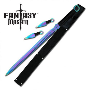 Fantasy Master Rainbow Short Sword & Thrower Set