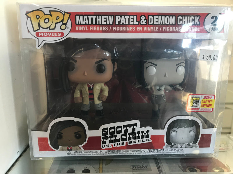 SDCC 2018 Exclusive Pop! Vinyl - SDCC18 Sticker - Pop! Movies - Scott Pilgrim - Matthew Patel & Demon Chick 2-pk