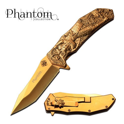 Phantom Collection - Gold Samurai Folding Knife