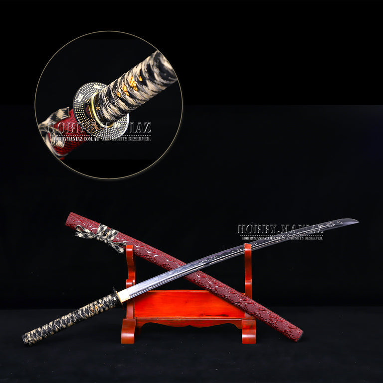 Red Snake Full Tang Japanese Samurai Katana-XI  (Handmade)