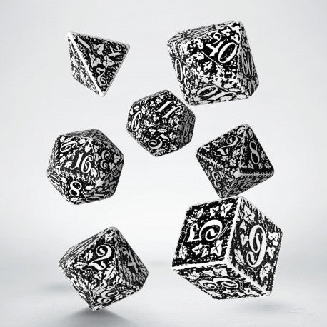Forest 3D White & black Dice Set (7)