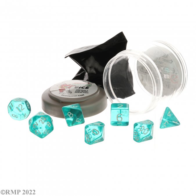 Reaper: Pizza Dungeon Dice: Lucky Dice - Clear Teal