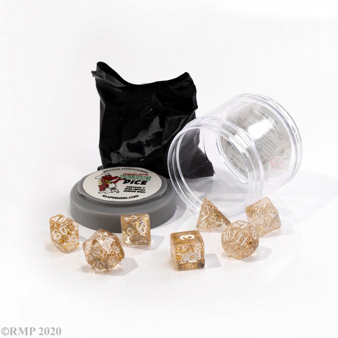 Reaper: Pizza Dungeon Dice: Boss Dice - Glitter Gold